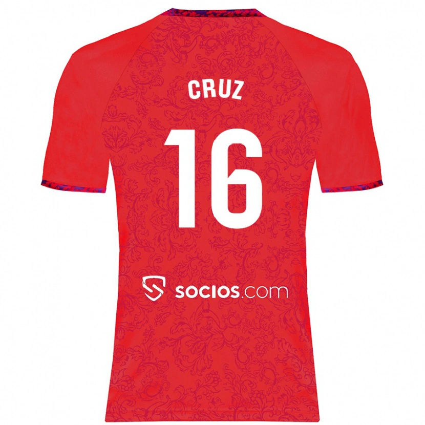 Danxen Kinderen Jesús Cruz #16 Rood Uitshirt Uittenue 2024/25 T-Shirt