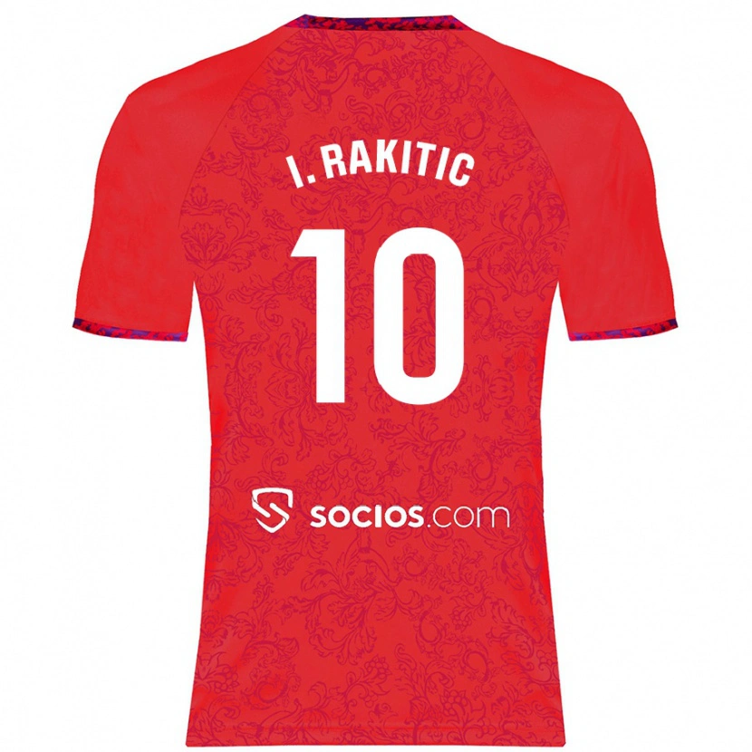 Danxen Kinderen Ivan Rakitic #10 Rood Uitshirt Uittenue 2024/25 T-Shirt