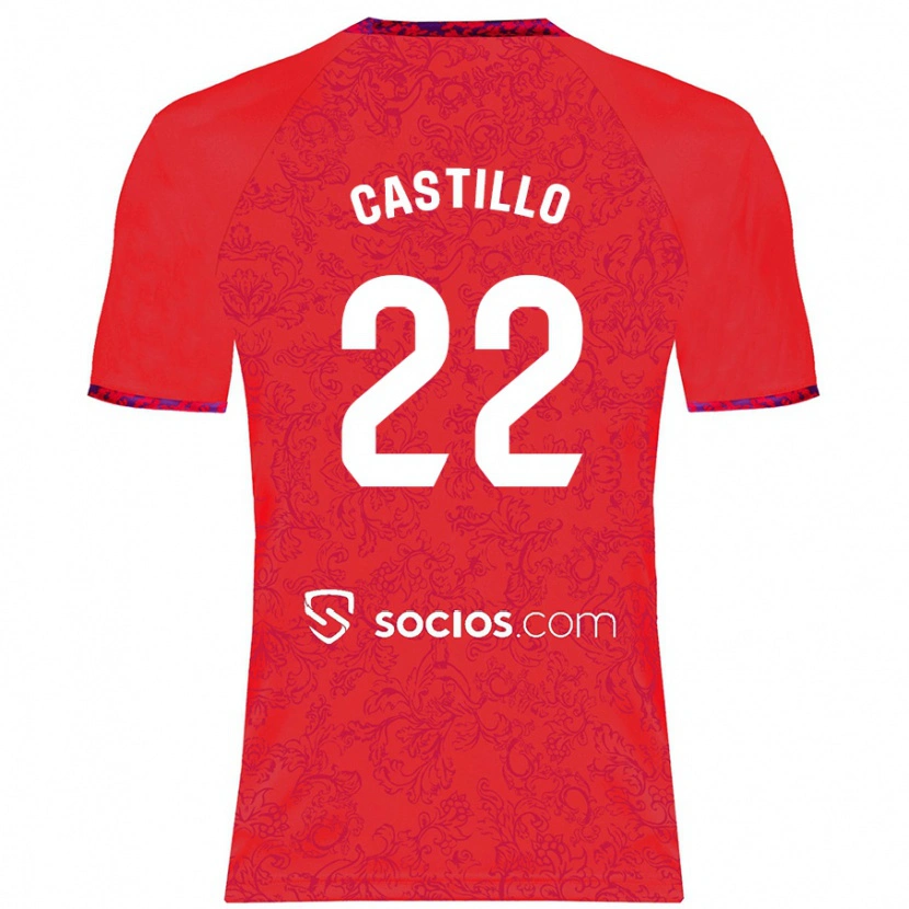 Danxen Kinderen José Castillo #22 Rood Uitshirt Uittenue 2024/25 T-Shirt