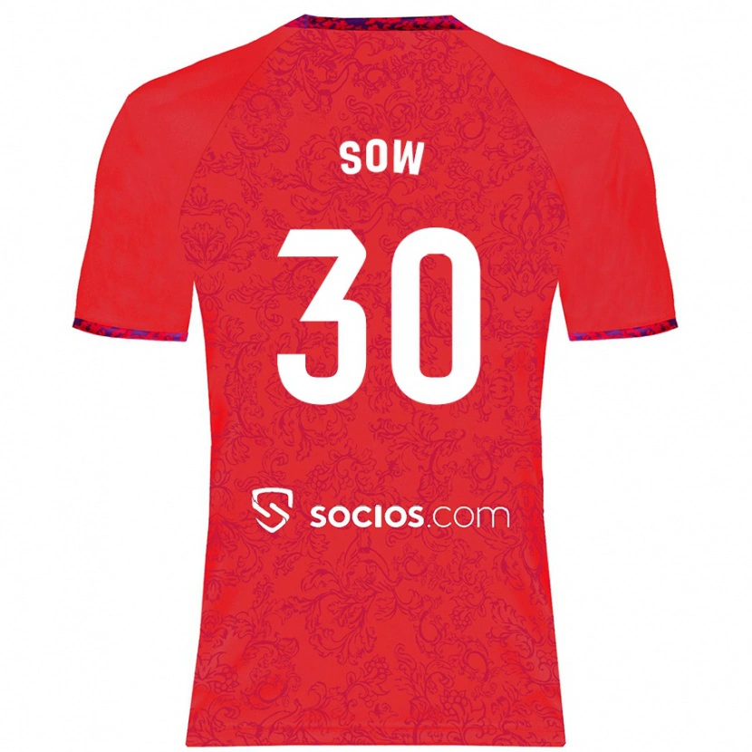 Danxen Kinderen Ibrahima Sow #30 Rood Uitshirt Uittenue 2024/25 T-Shirt