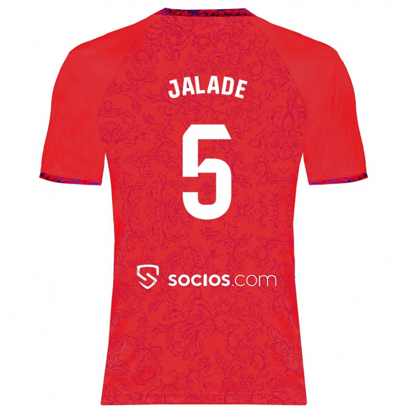 Danxen Kinderen Robert Jalade #5 Rood Uitshirt Uittenue 2024/25 T-Shirt