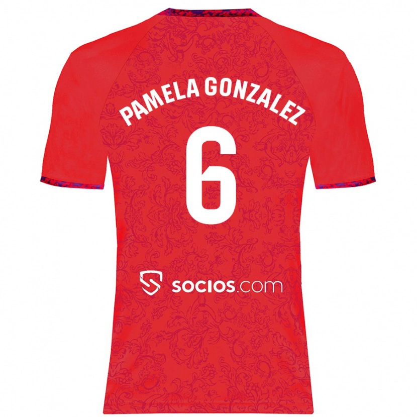 Danxen Kinderen Cinthia Pamela González Medina #6 Rood Uitshirt Uittenue 2024/25 T-Shirt