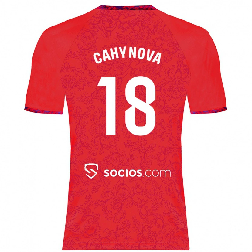 Danxen Kinderen Klara Cahynova #18 Rood Uitshirt Uittenue 2024/25 T-Shirt