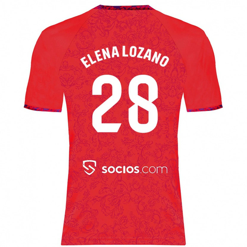 Danxen Kinderen Elena Lozano Gallego #28 Rood Uitshirt Uittenue 2024/25 T-Shirt