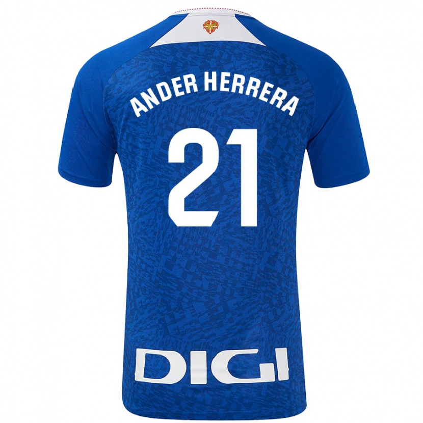 Danxen Kinderen Ander Herrera #21 Koningsblauw Uitshirt Uittenue 2024/25 T-Shirt