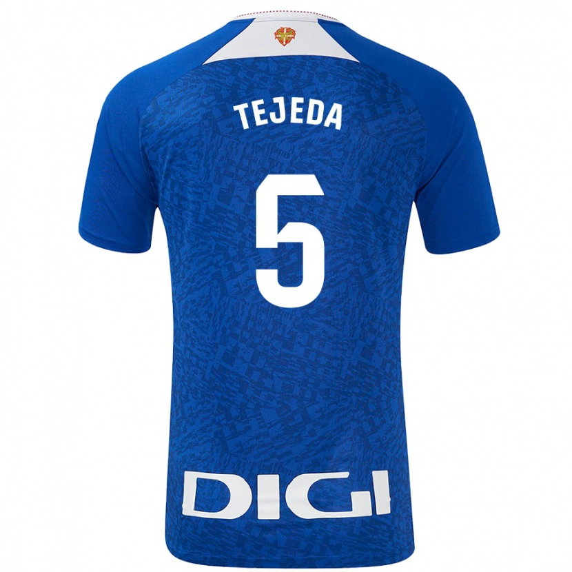 Danxen Kinderen Diego Tejeda #5 Koningsblauw Uitshirt Uittenue 2024/25 T-Shirt