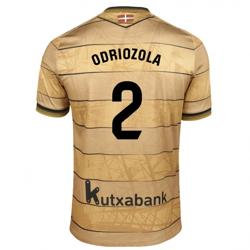 Danxen Kinderen Álvaro Odriozola #2 Bruin Uitshirt Uittenue 2024/25 T-Shirt