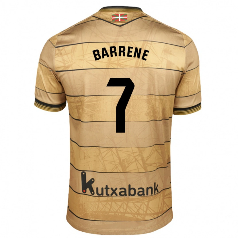 Danxen Kinderen Ander Barrenetxea #7 Bruin Uitshirt Uittenue 2024/25 T-Shirt