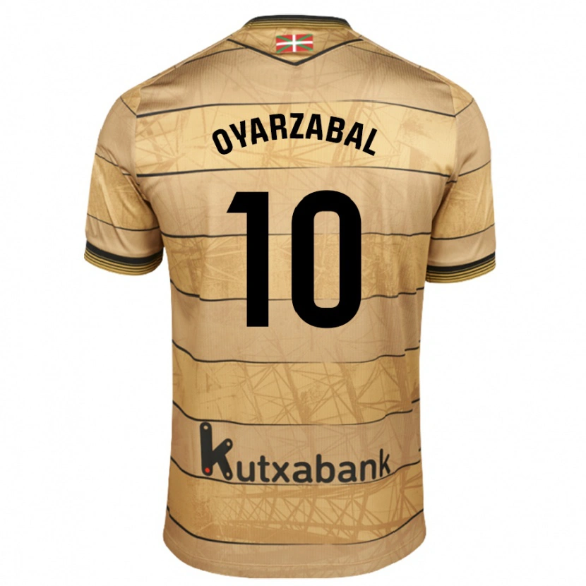 Danxen Kinderen Mikel Oyarzabal #10 Bruin Uitshirt Uittenue 2024/25 T-Shirt