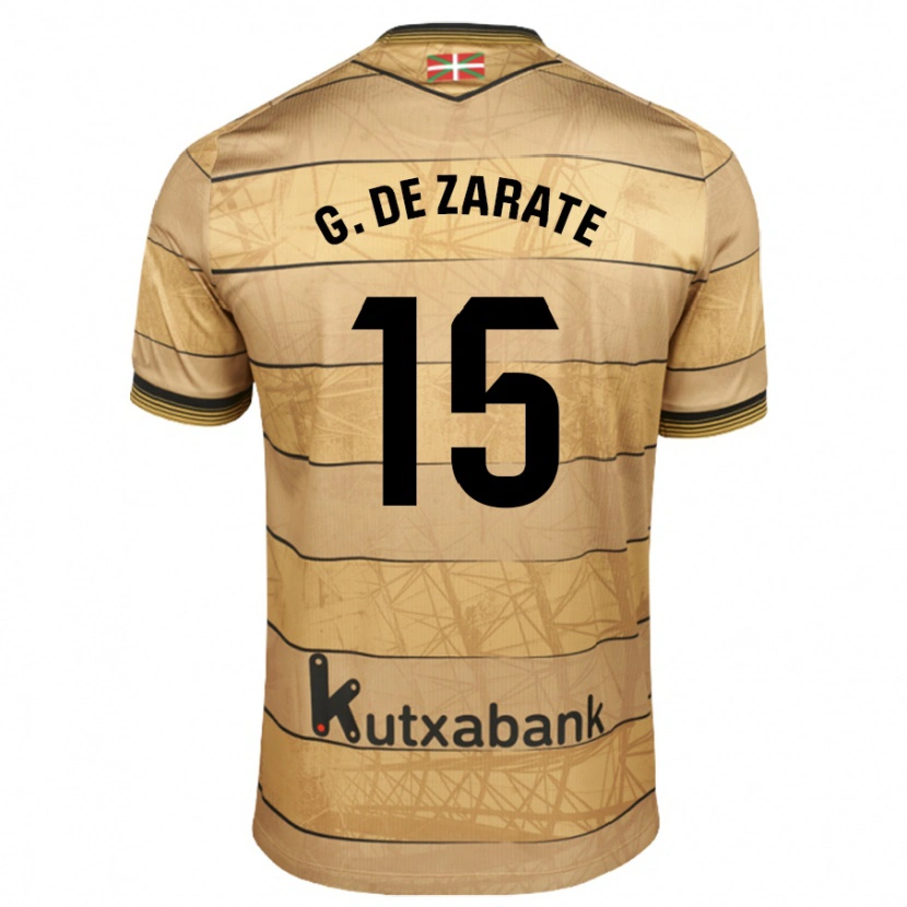 Danxen Kinderen Urko González De Zarate #15 Bruin Uitshirt Uittenue 2024/25 T-Shirt