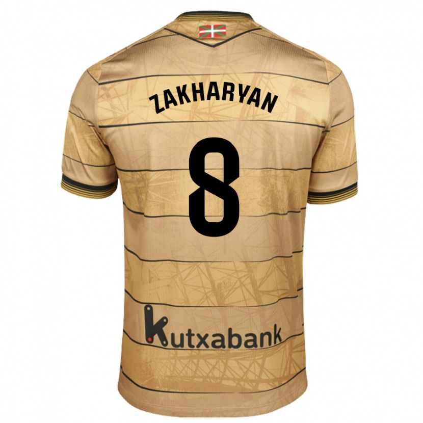 Danxen Kinderen Arsen Zakharyan #8 Bruin Uitshirt Uittenue 2024/25 T-Shirt