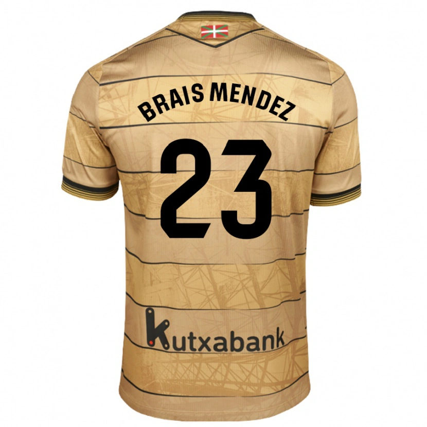 Danxen Kinderen Brais Méndez #23 Bruin Uitshirt Uittenue 2024/25 T-Shirt