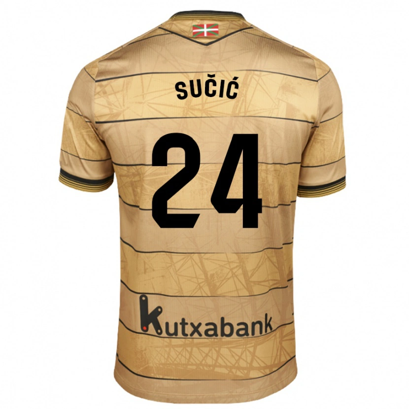 Danxen Kinderen Luka Sucic #24 Bruin Uitshirt Uittenue 2024/25 T-Shirt