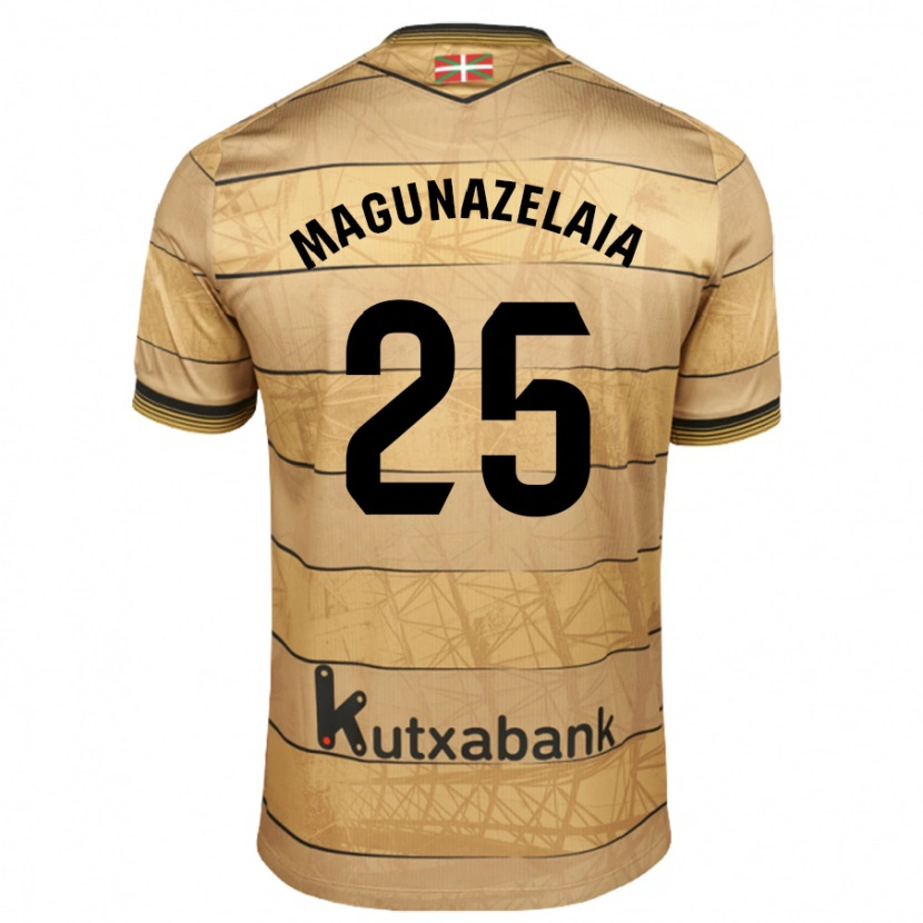 Danxen Kinderen Jon Magunazelaia #25 Bruin Uitshirt Uittenue 2024/25 T-Shirt