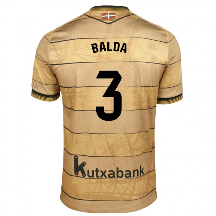 Danxen Kinderen Jon Balda #3 Bruin Uitshirt Uittenue 2024/25 T-Shirt