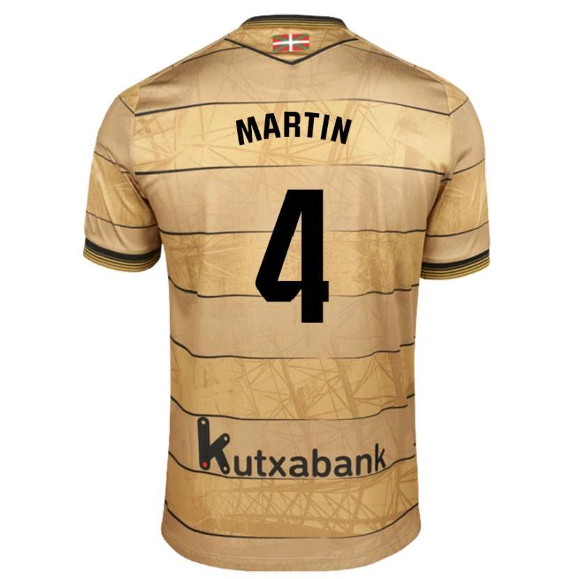 Danxen Kinderen Jon Martín #4 Bruin Uitshirt Uittenue 2024/25 T-Shirt