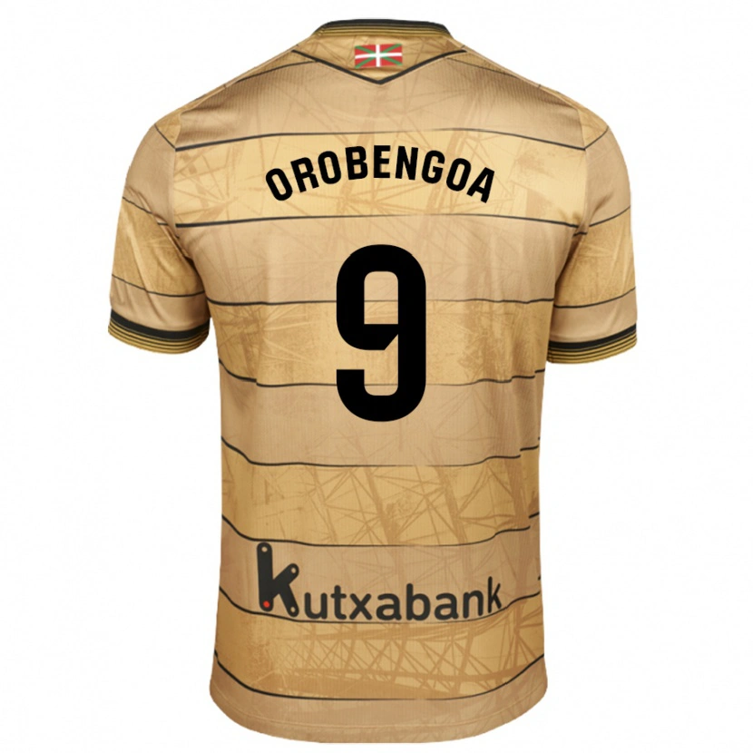 Danxen Kinderen Ekain Orobengoa #9 Bruin Uitshirt Uittenue 2024/25 T-Shirt