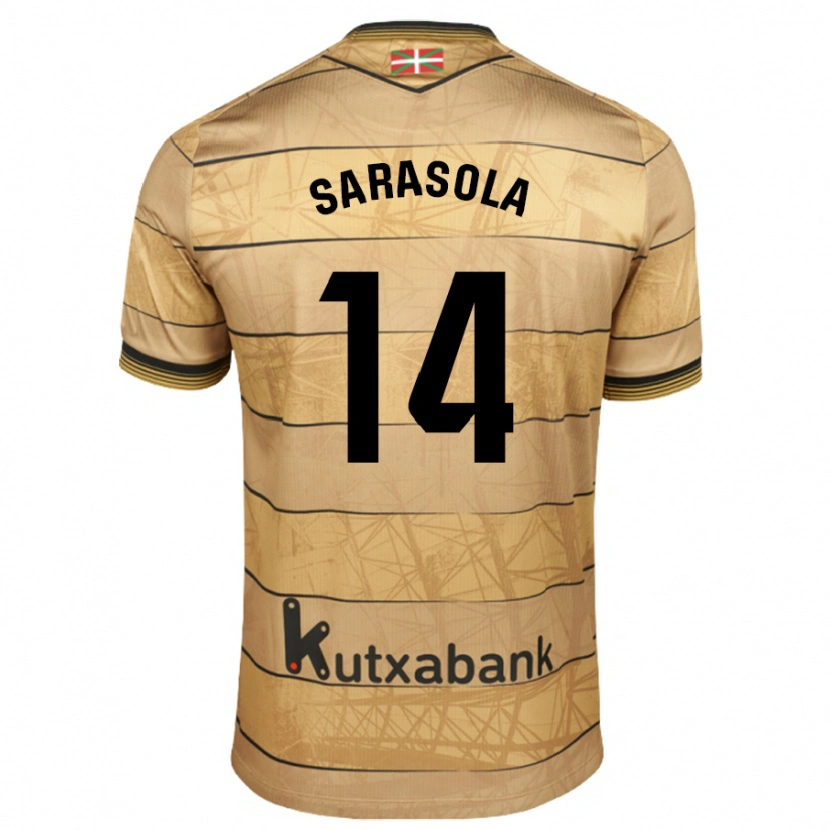 Danxen Kinderen Izarne Sarasola #14 Bruin Uitshirt Uittenue 2024/25 T-Shirt