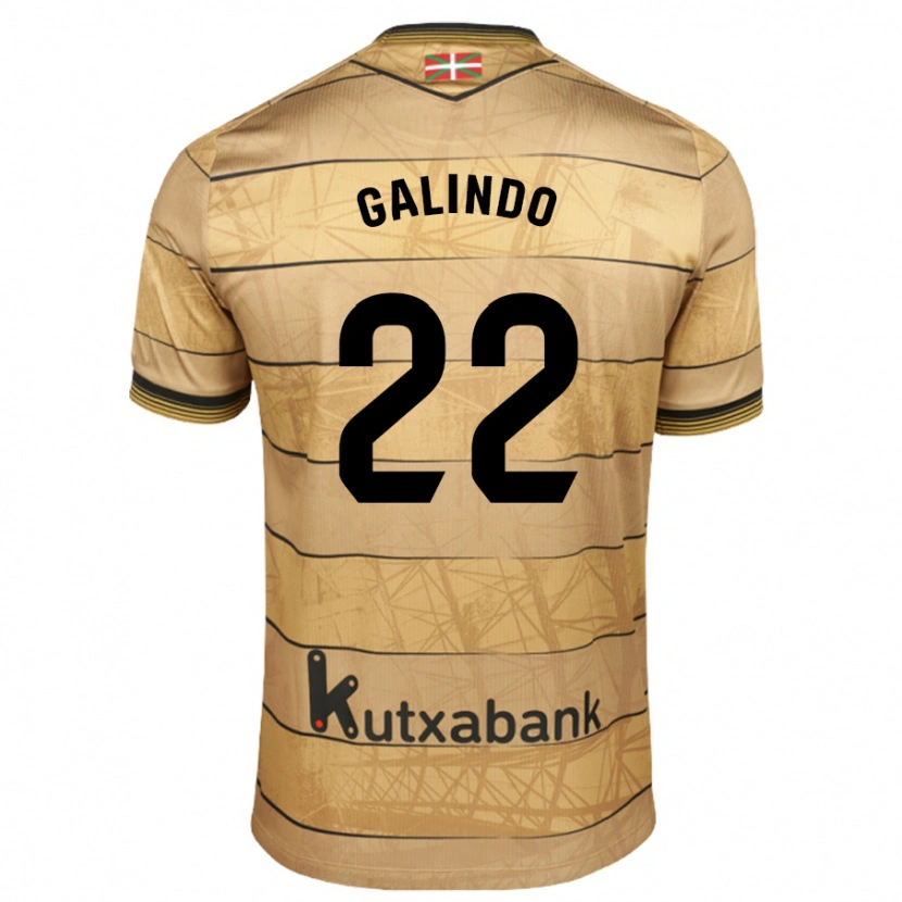 Danxen Kinderen Iker Galindo #22 Bruin Uitshirt Uittenue 2024/25 T-Shirt