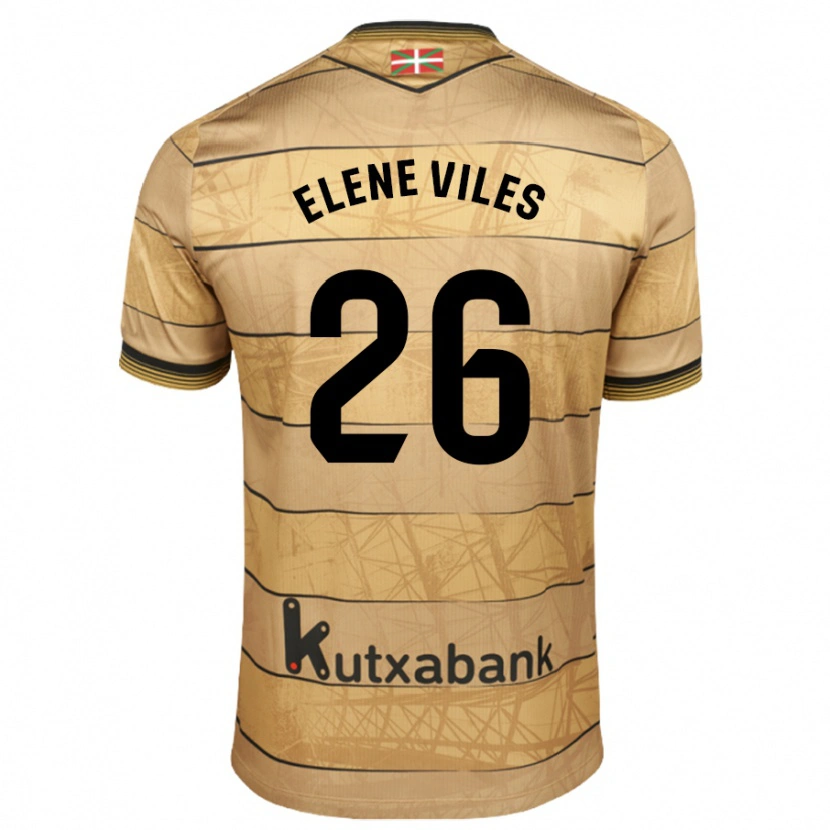 Danxen Kinderen Elene Viles Odriozola #26 Bruin Uitshirt Uittenue 2024/25 T-Shirt