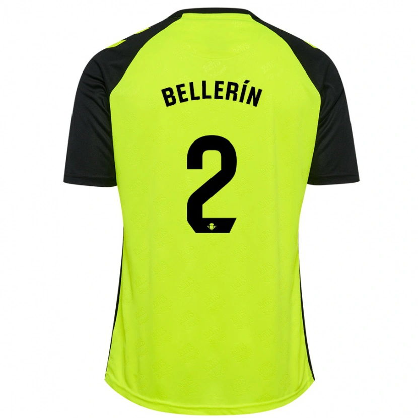 Danxen Kinderen Héctor Bellerín #2 Fluorescerend Geel Zwart Uitshirt Uittenue 2024/25 T-Shirt