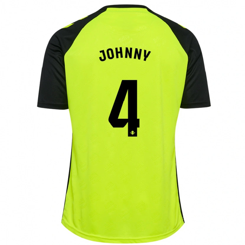 Danxen Kinderen Johnny Cardoso #4 Fluorescerend Geel Zwart Uitshirt Uittenue 2024/25 T-Shirt