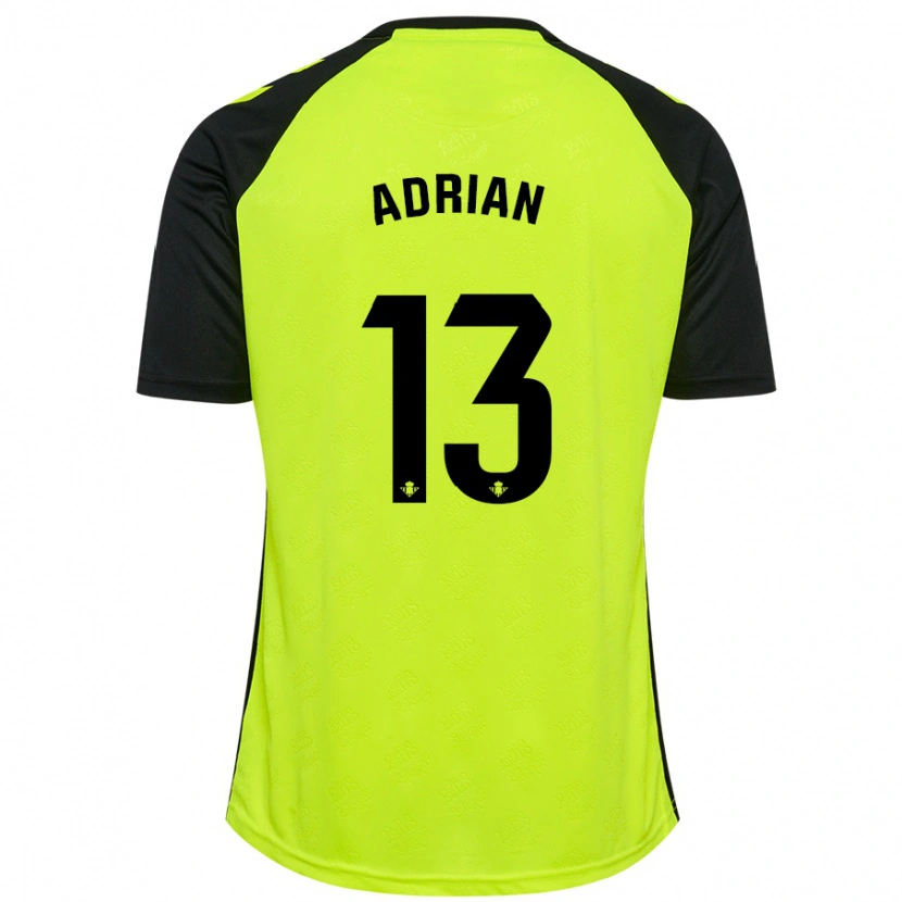 Danxen Kinderen Adrián #13 Fluorescerend Geel Zwart Uitshirt Uittenue 2024/25 T-Shirt