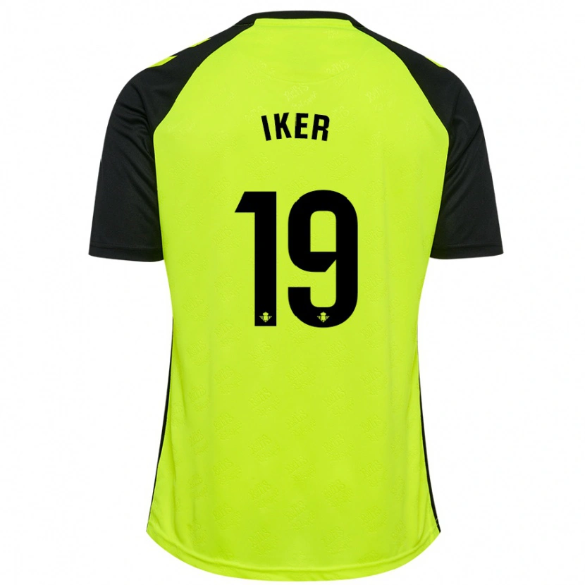 Danxen Kinderen Iker Losada #19 Fluorescerend Geel Zwart Uitshirt Uittenue 2024/25 T-Shirt