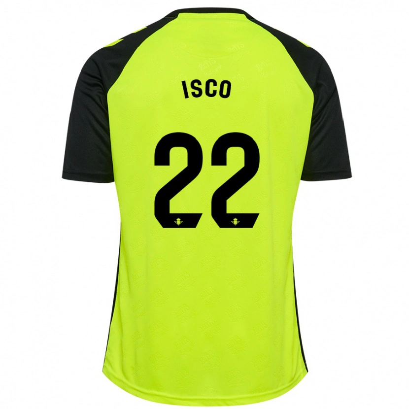 Danxen Kinderen Isco #22 Fluorescerend Geel Zwart Uitshirt Uittenue 2024/25 T-Shirt