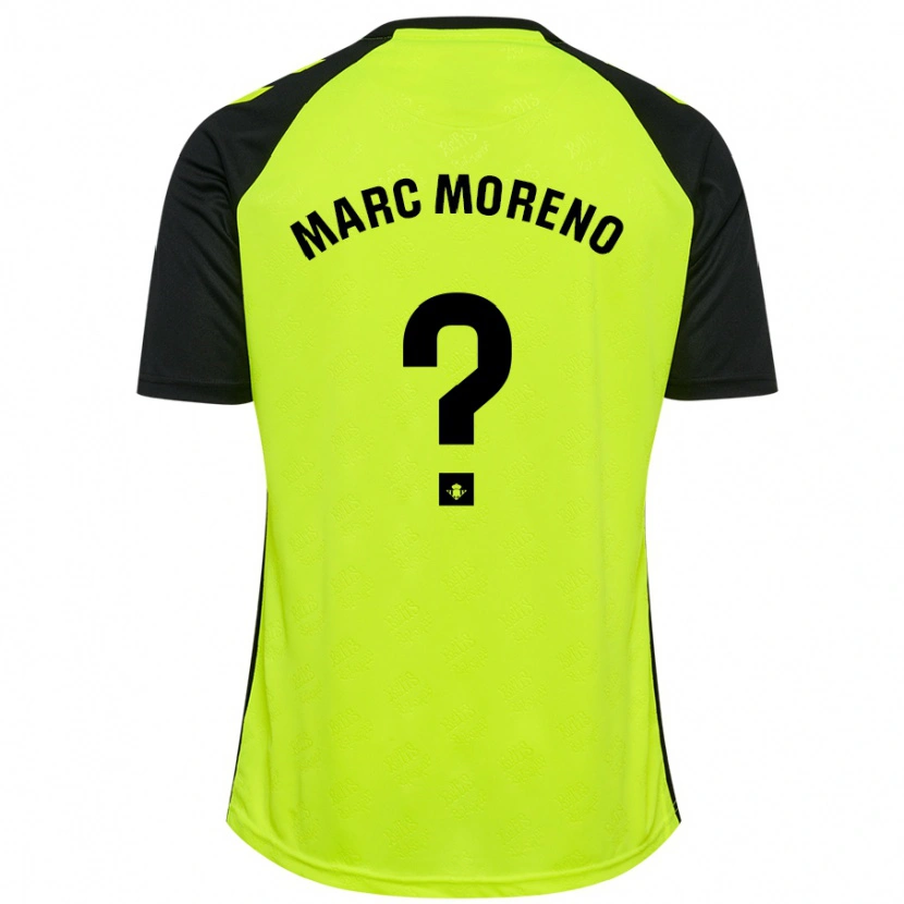 Danxen Kinderen Marc Moreno #0 Fluorescerend Geel Zwart Uitshirt Uittenue 2024/25 T-Shirt