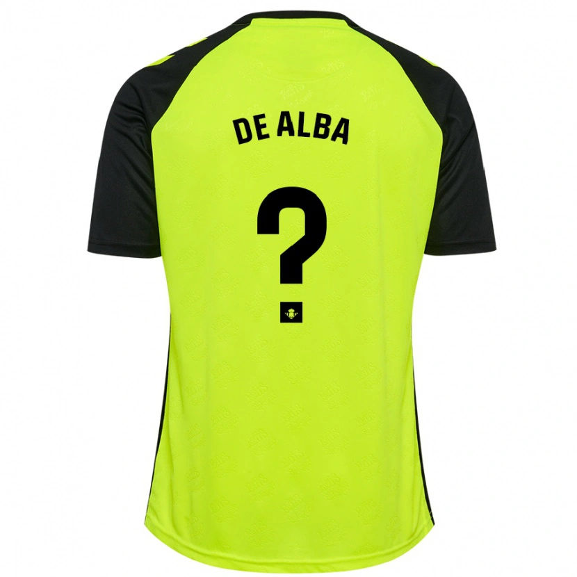 Danxen Kinderen Luismi De Alba #0 Fluorescerend Geel Zwart Uitshirt Uittenue 2024/25 T-Shirt