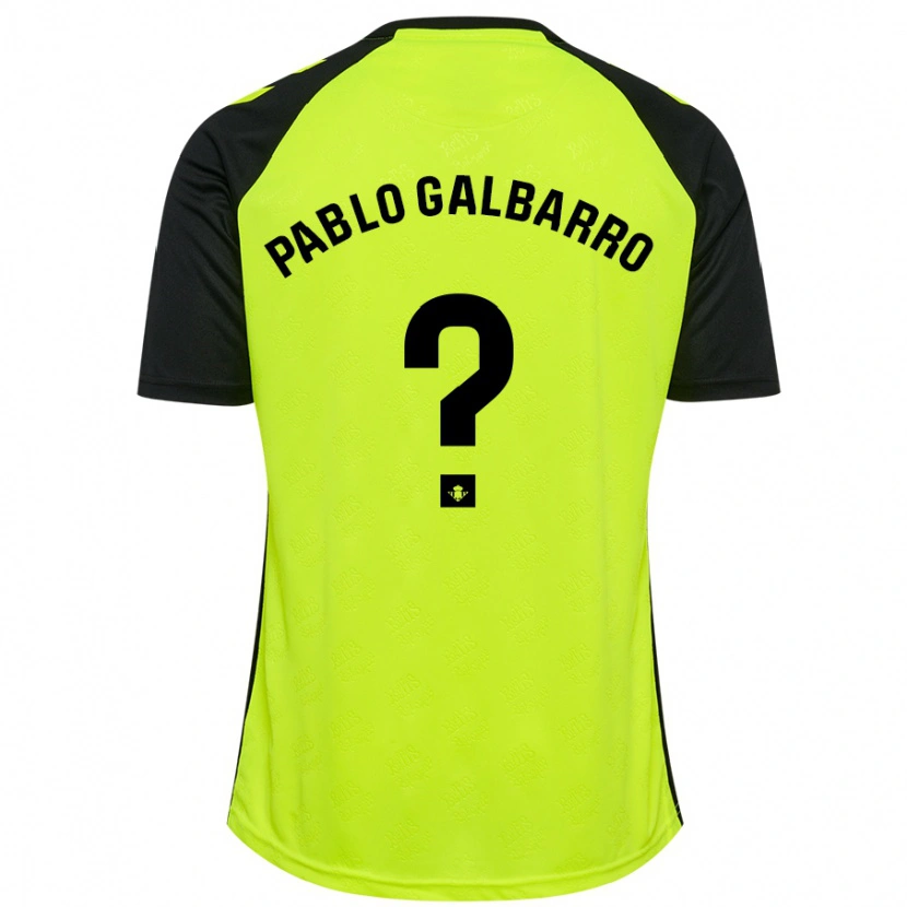 Danxen Kinderen Juan Pablo Galbarro #0 Fluorescerend Geel Zwart Uitshirt Uittenue 2024/25 T-Shirt