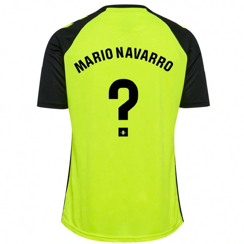 Danxen Kinderen Mario Navarro #0 Fluorescerend Geel Zwart Uitshirt Uittenue 2024/25 T-Shirt