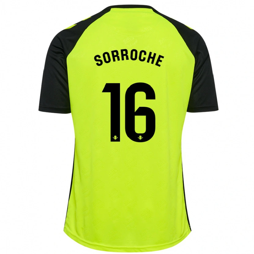 Danxen Kinderen Ginés Sorroche #16 Fluorescerend Geel Zwart Uitshirt Uittenue 2024/25 T-Shirt