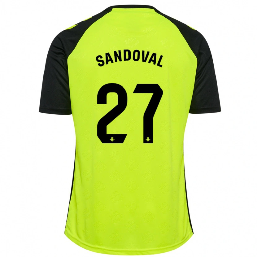 Danxen Kinderen Keimer Sandoval #27 Fluorescerend Geel Zwart Uitshirt Uittenue 2024/25 T-Shirt