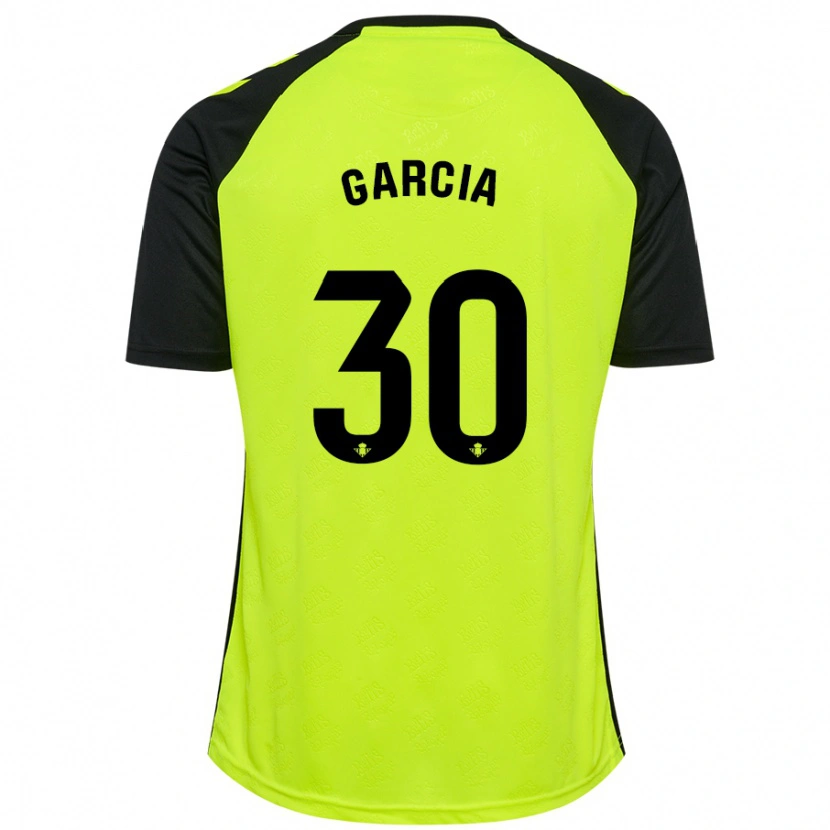 Danxen Kinderen Germán García #30 Fluorescerend Geel Zwart Uitshirt Uittenue 2024/25 T-Shirt