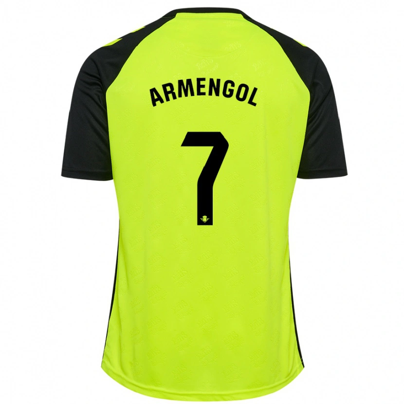 Danxen Kinderen Carla Armengol #7 Fluorescerend Geel Zwart Uitshirt Uittenue 2024/25 T-Shirt