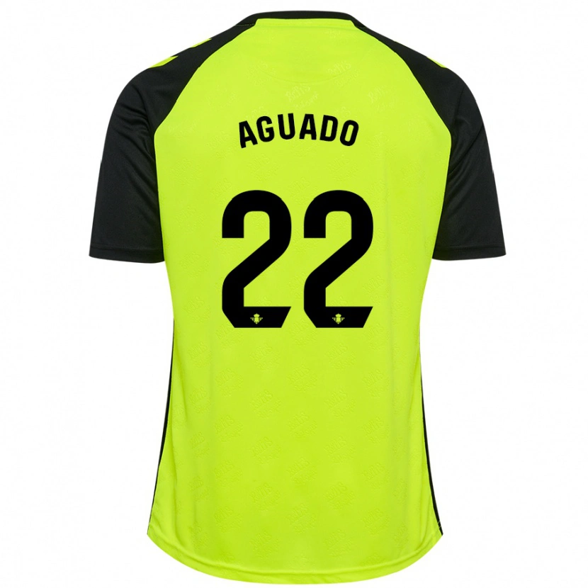 Danxen Kinderen Júlia Aguado #22 Fluorescerend Geel Zwart Uitshirt Uittenue 2024/25 T-Shirt