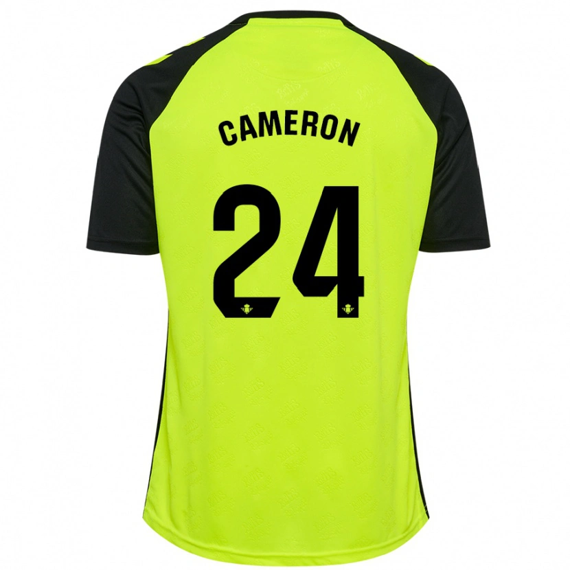 Danxen Kinderen Tiffany Cameron #24 Fluorescerend Geel Zwart Uitshirt Uittenue 2024/25 T-Shirt