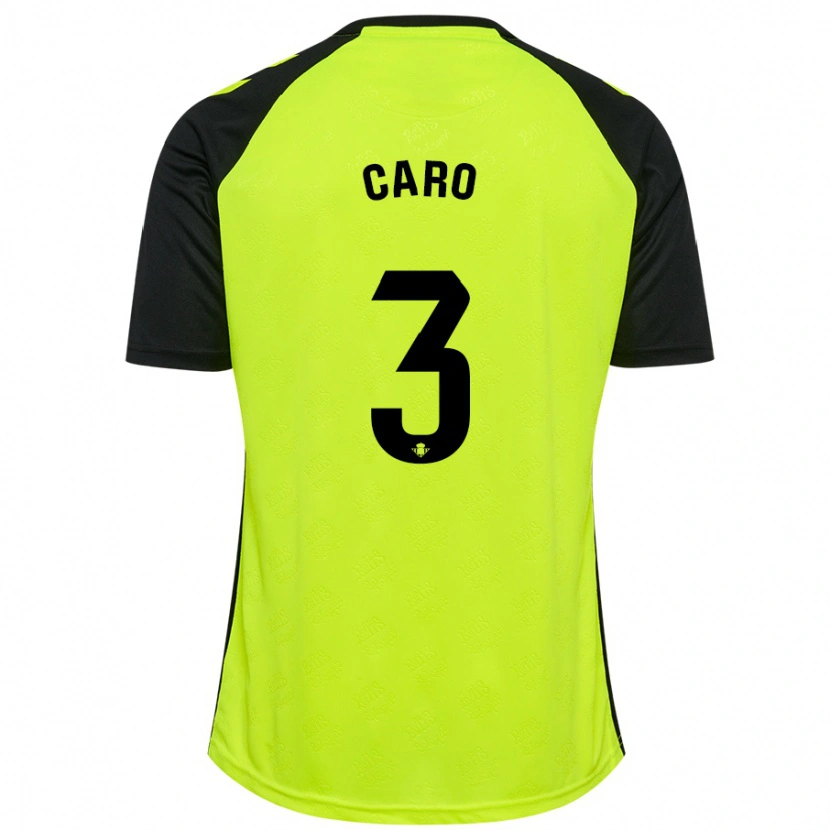 Danxen Kinderen Andrés Caro #3 Fluorescerend Geel Zwart Uitshirt Uittenue 2024/25 T-Shirt