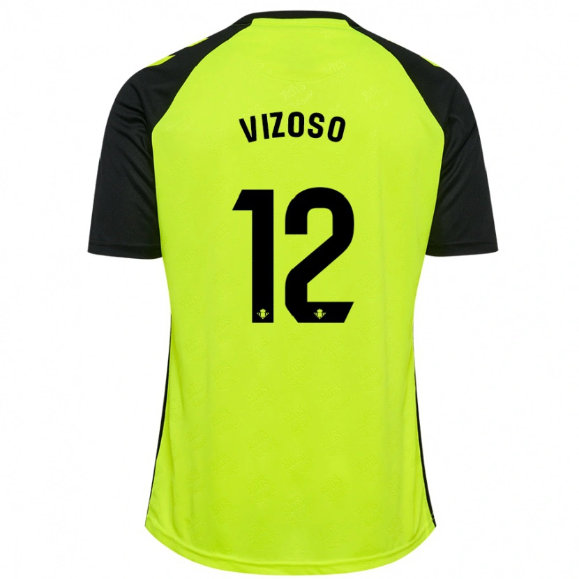 Danxen Kinderen Paula Vizoso Prieto #12 Fluorescerend Geel Zwart Uitshirt Uittenue 2024/25 T-Shirt