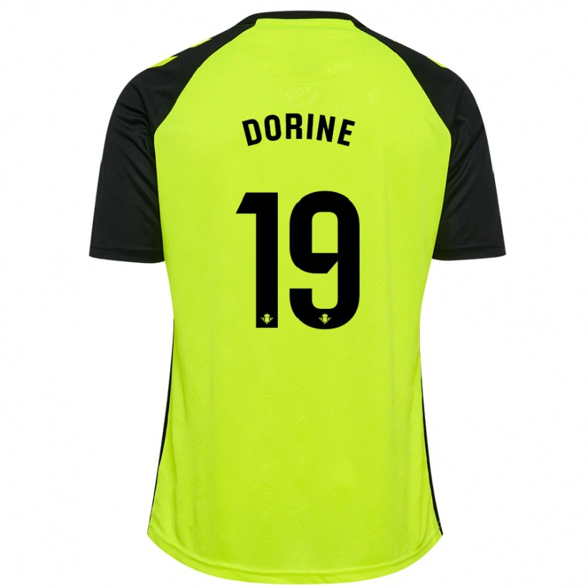 Danxen Kinderen Dorine Nina Chuigoue #19 Fluorescerend Geel Zwart Uitshirt Uittenue 2024/25 T-Shirt