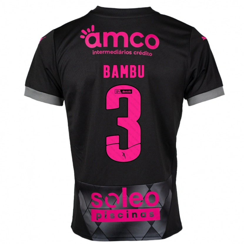 Danxen Kinderen Robson Bambu #3 Zwart Roze Uitshirt Uittenue 2024/25 T-Shirt