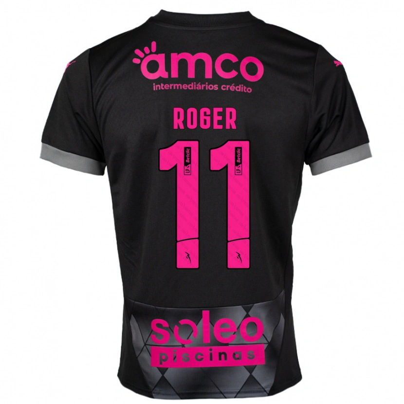 Danxen Kinderen Roger #11 Zwart Roze Uitshirt Uittenue 2024/25 T-Shirt