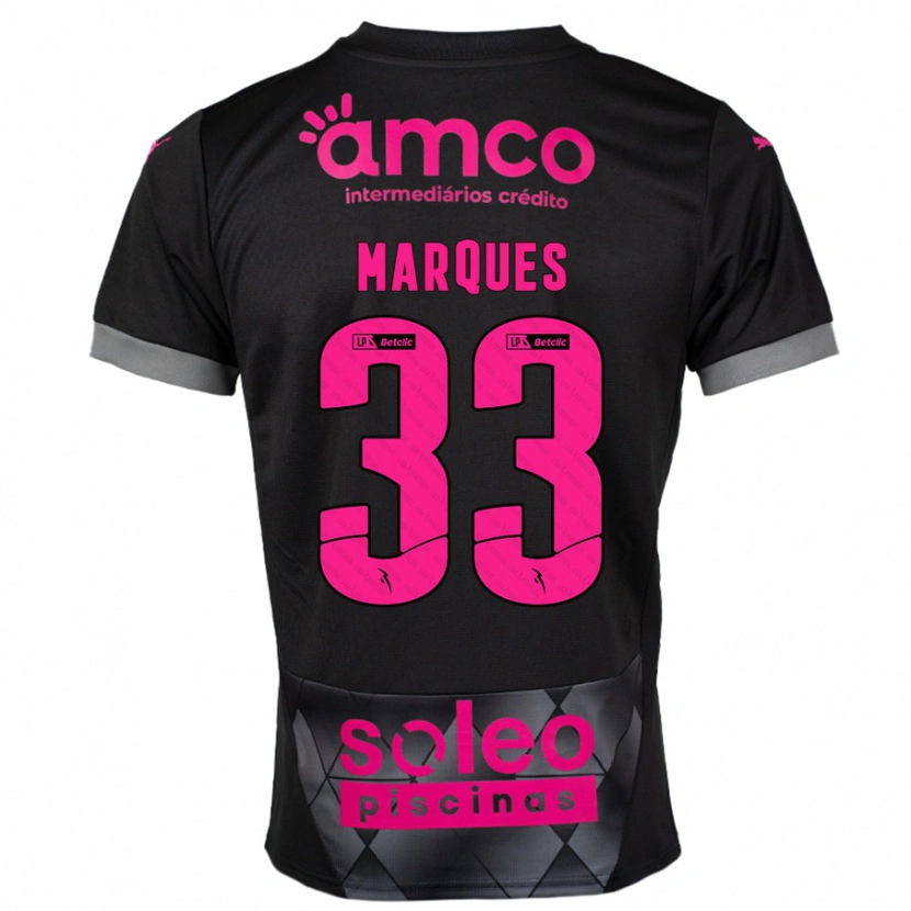 Danxen Kinderen João Marques #33 Zwart Roze Uitshirt Uittenue 2024/25 T-Shirt