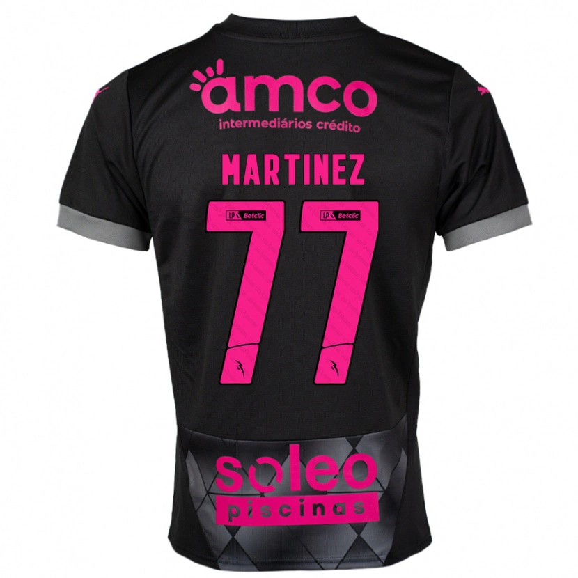 Danxen Kinderen Gabri Martínez #77 Zwart Roze Uitshirt Uittenue 2024/25 T-Shirt