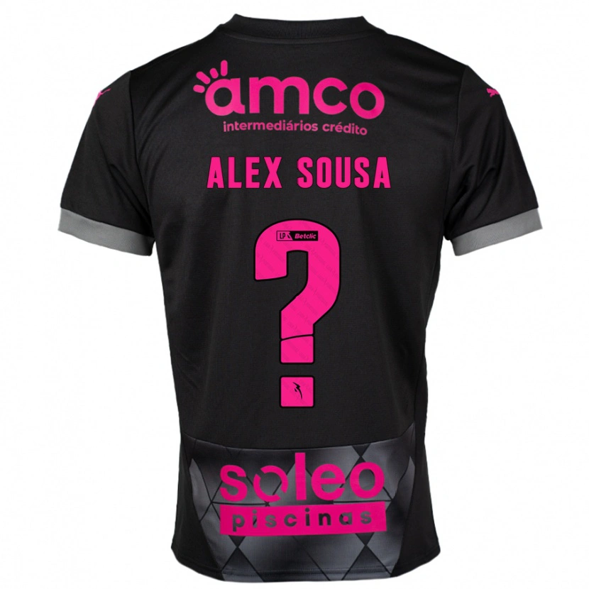 Danxen Kinderen Alex Sousa #0 Zwart Roze Uitshirt Uittenue 2024/25 T-Shirt