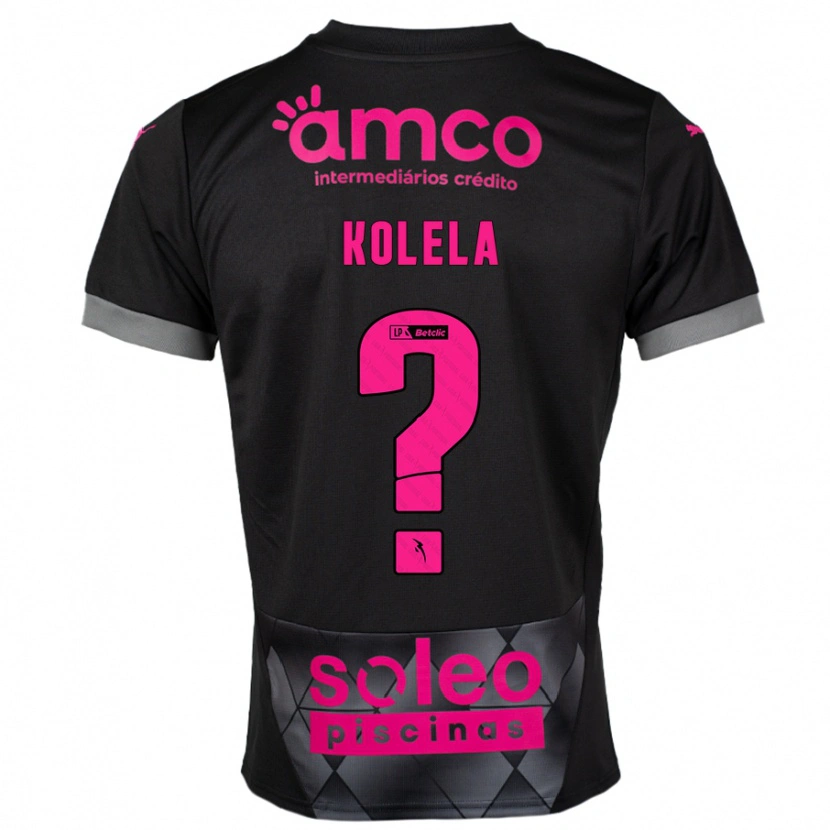 Danxen Kinderen Kyllian Kolela #0 Zwart Roze Uitshirt Uittenue 2024/25 T-Shirt