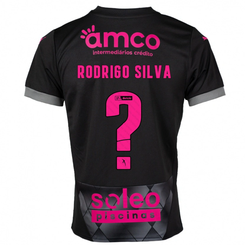 Danxen Kinderen Rodrigo Silva #0 Zwart Roze Uitshirt Uittenue 2024/25 T-Shirt