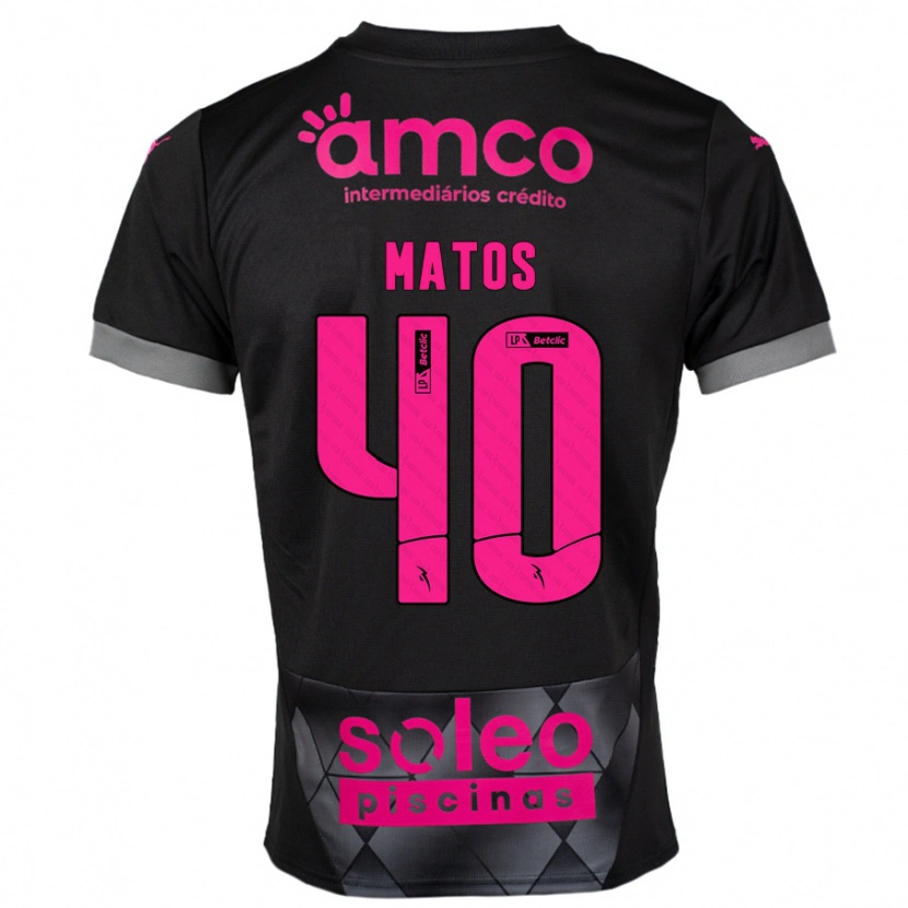 Danxen Kinderen João Matos #40 Zwart Roze Uitshirt Uittenue 2024/25 T-Shirt